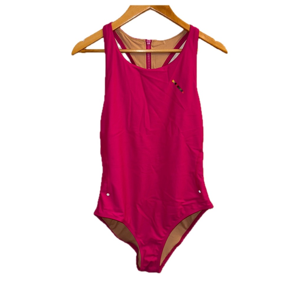 Saturdays NYC Womens One Piece Swimsuit XL Rose High Neck All Terrain Sporty